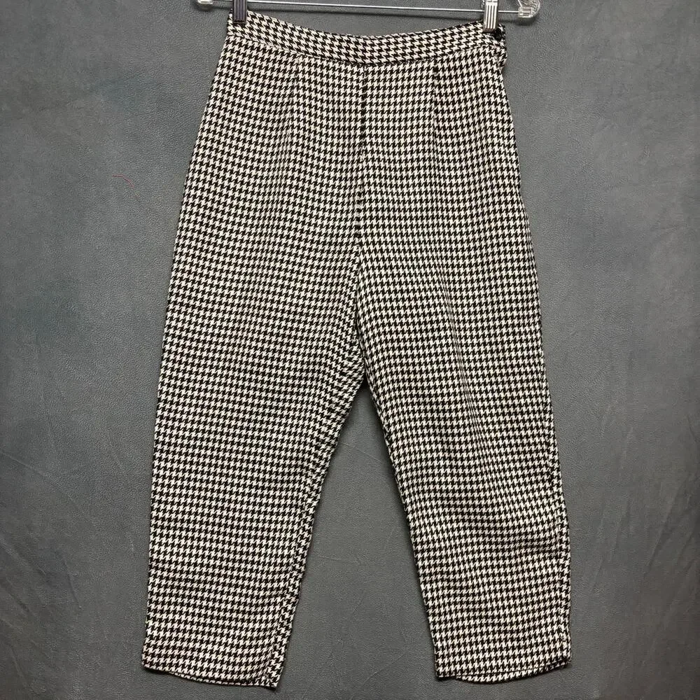 Vintage Melissa Lawrence Houndstooth Pantsuit Vest Set Office Comfy Vixen Size 6